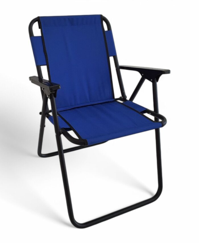 Foldable Picnic Chair (Plastic Arm) Blue