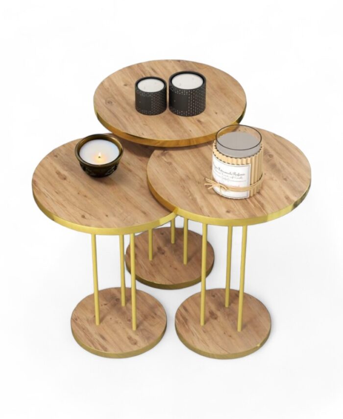 Set Jikon 3 Pcs Brown Base Gold