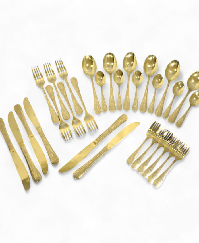 Cutlery Set Gold Flower