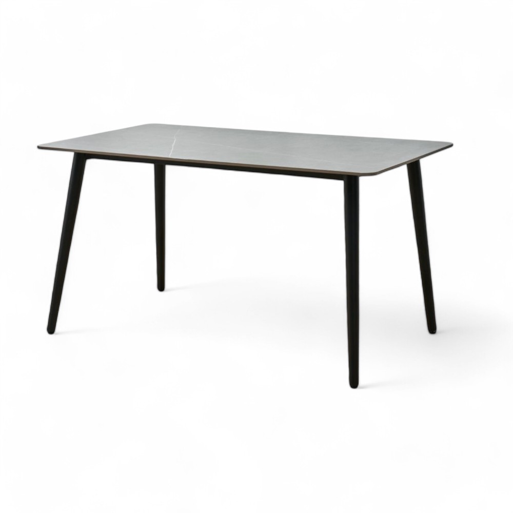 Dining Table Shiny Grey 140CM