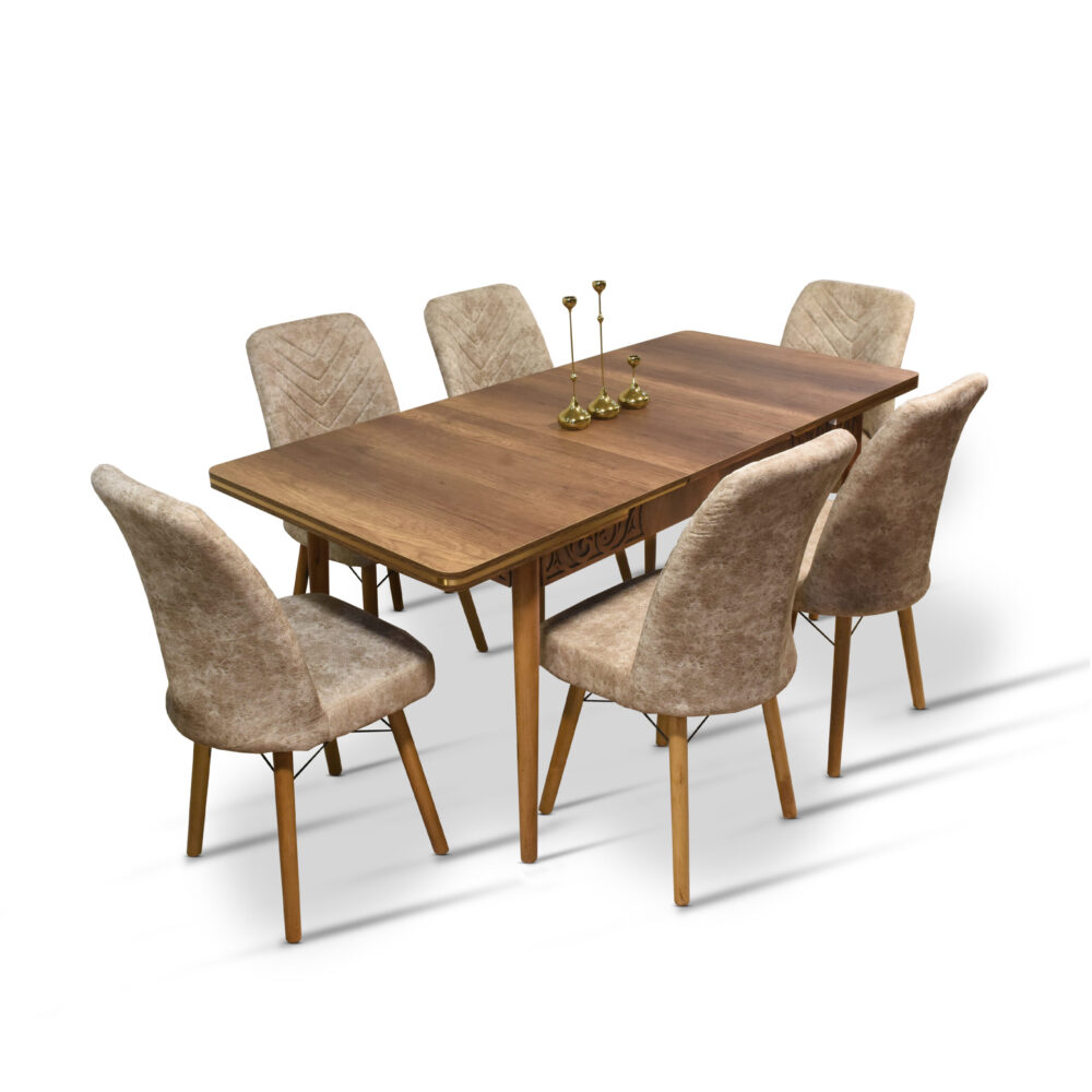 Vera Table + 6 Chairs (BEIJ)