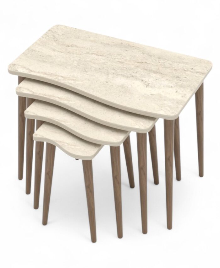 JIkon Table 4Pcs Traverten