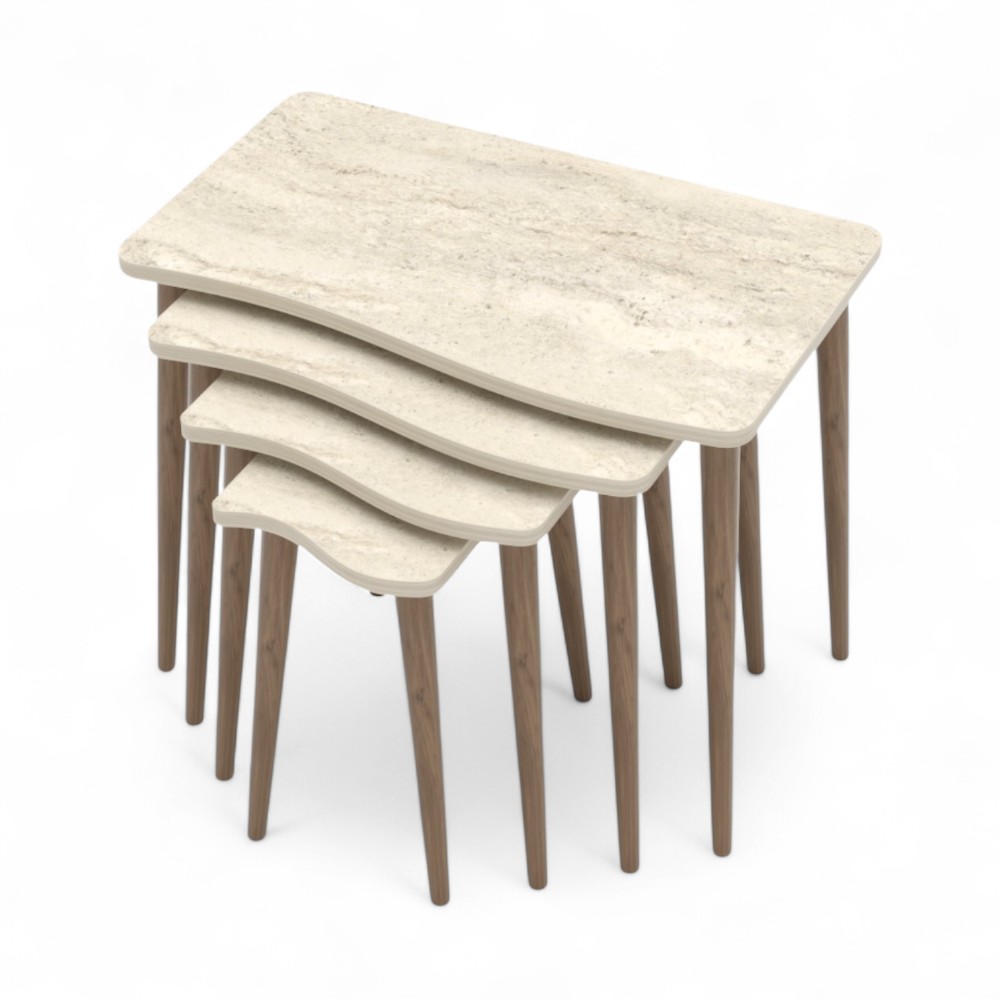 JIkon Table 4Pcs Traverten