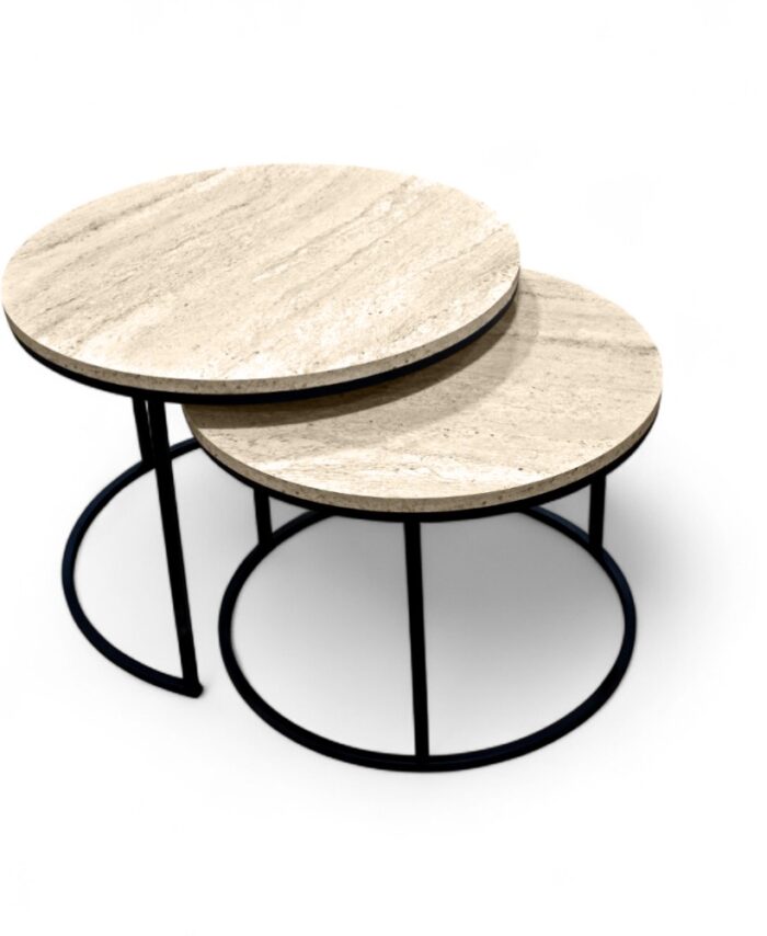 Middle Jikon Table 2 Pcs Traverten