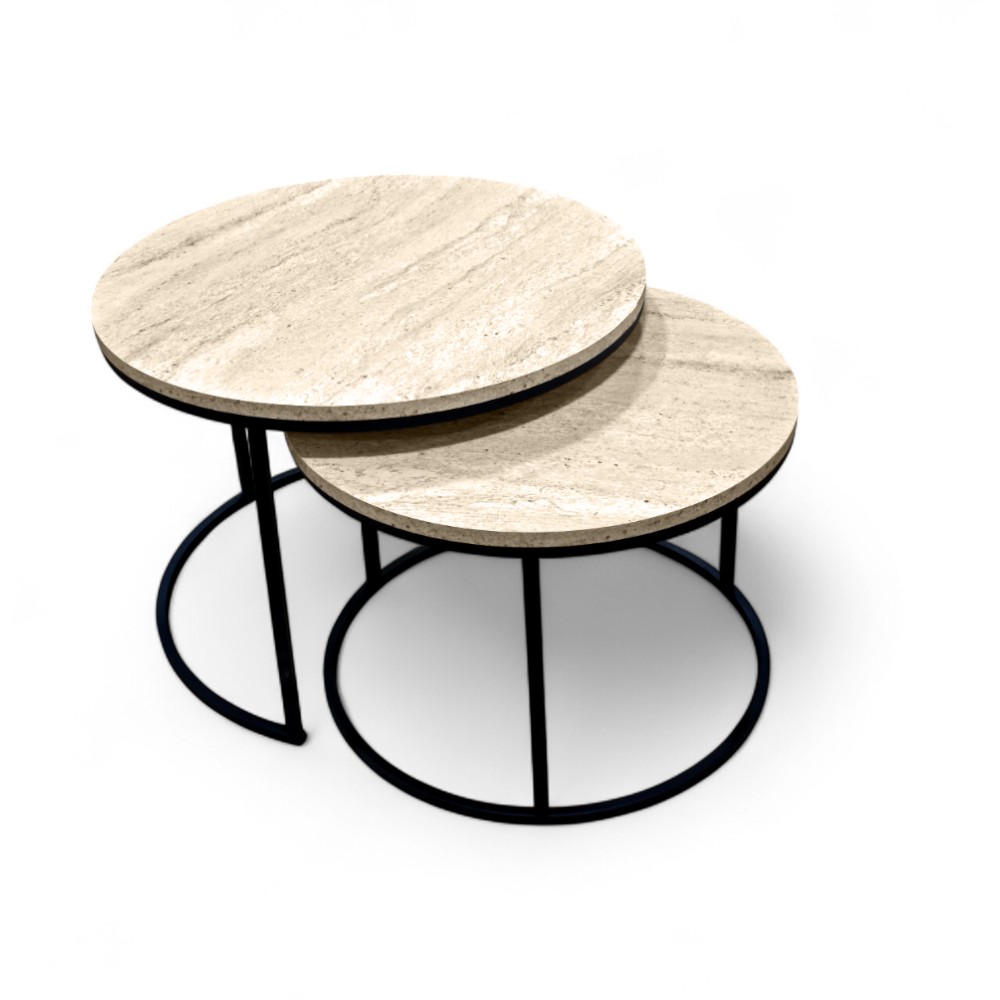 Middle Jikon Table 2 Pcs Traverten