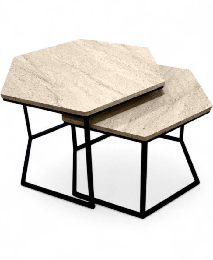 Middle Jikon Table 2 Pcs Traverten 80.5*70.5*8.5