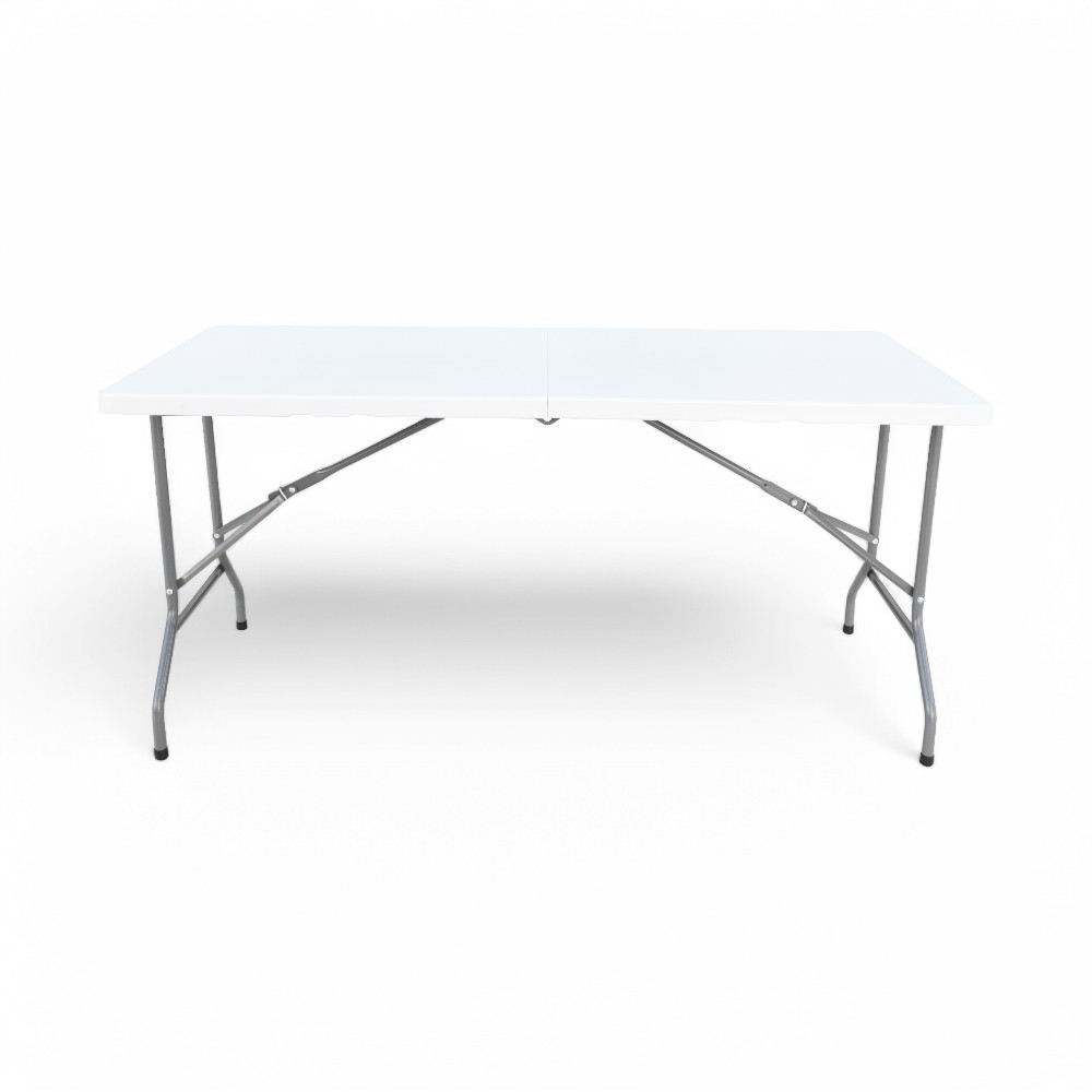 Foldable Table 152*69.5*73.5 PLASTIC PanelWhite