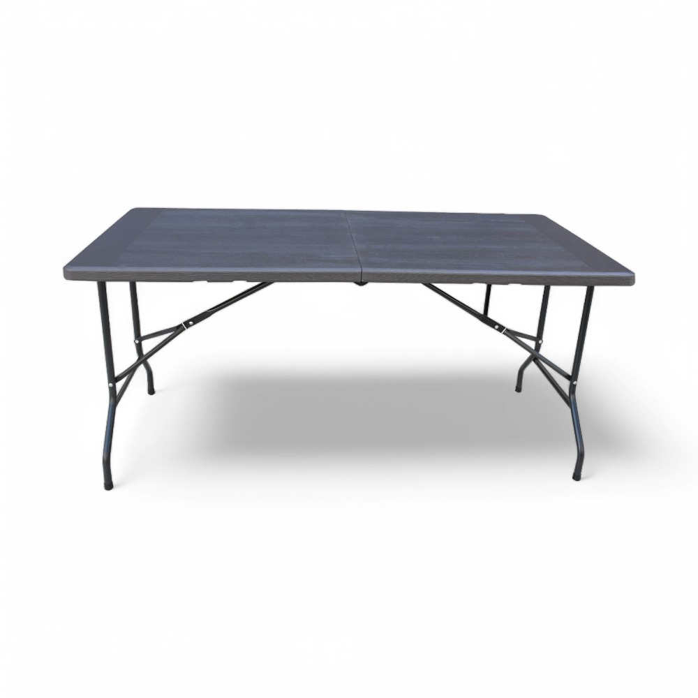 Foldable Table 180*75*73 PLASTIC Panel Dark Grey