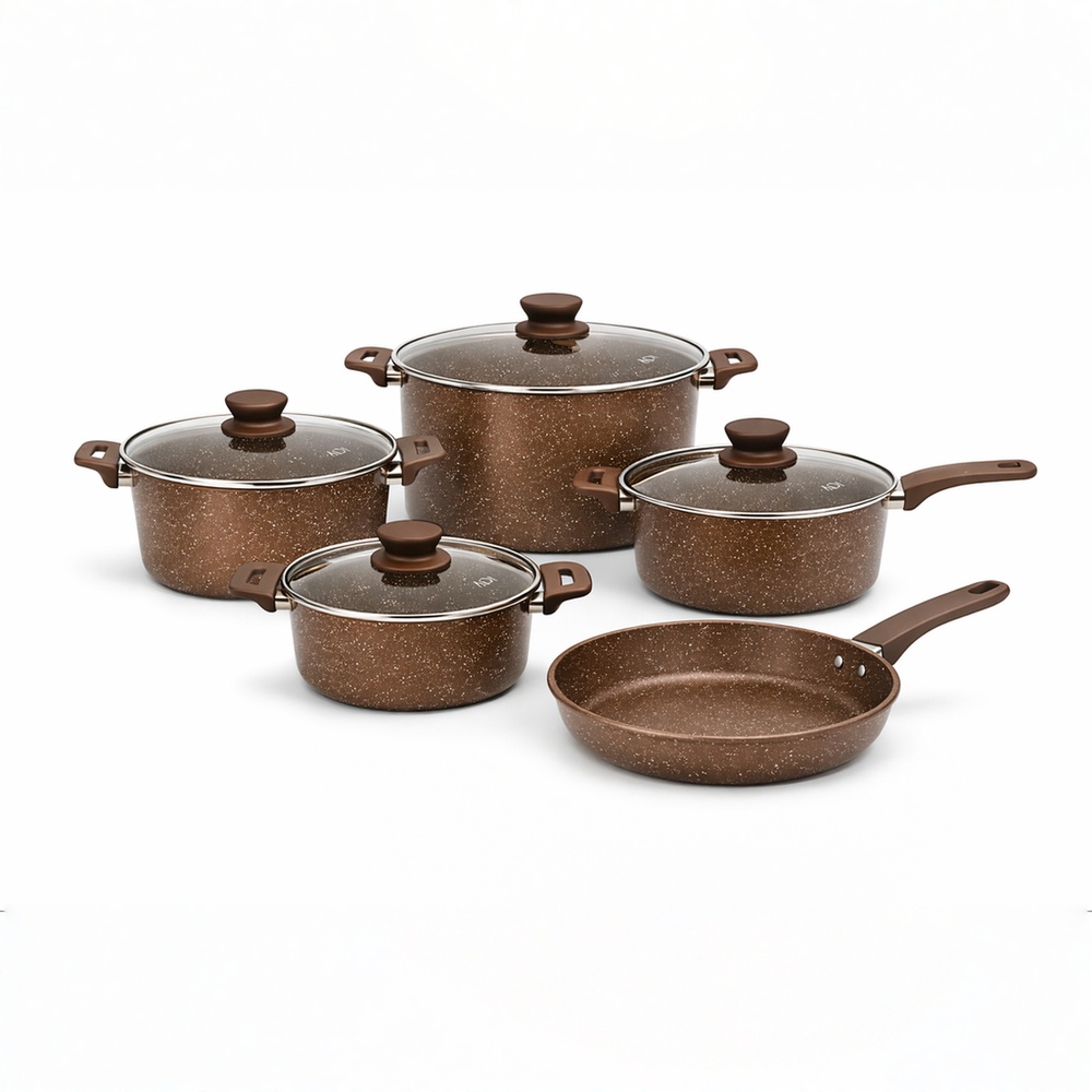 COOKWARE SET SONESSA 7 PCS Brown