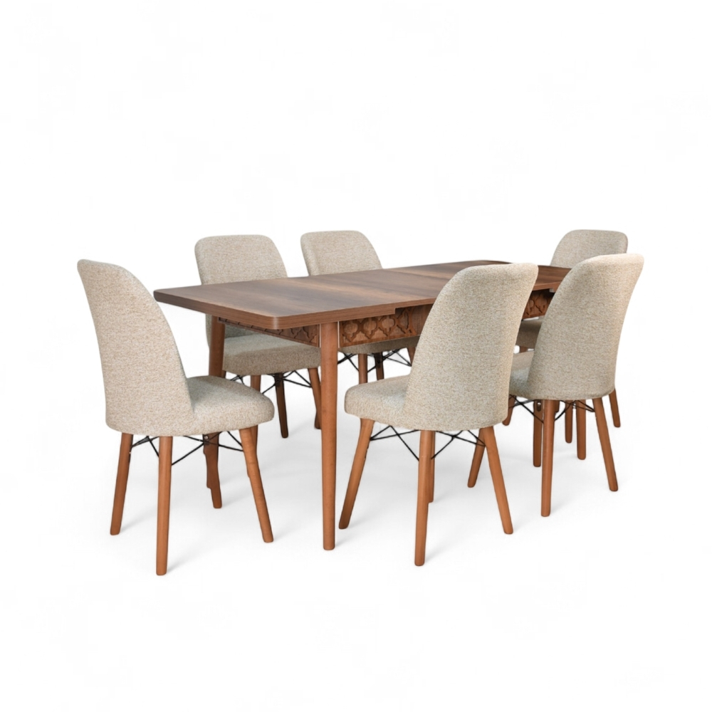 Valentina Table With 6 Chairs Beij