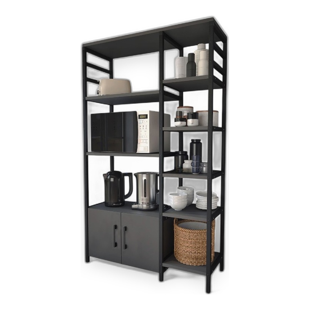 KITCHEN SHELF WITH 2 DOORS AND 8 SHELVES-ANTHRACITE ??? ???