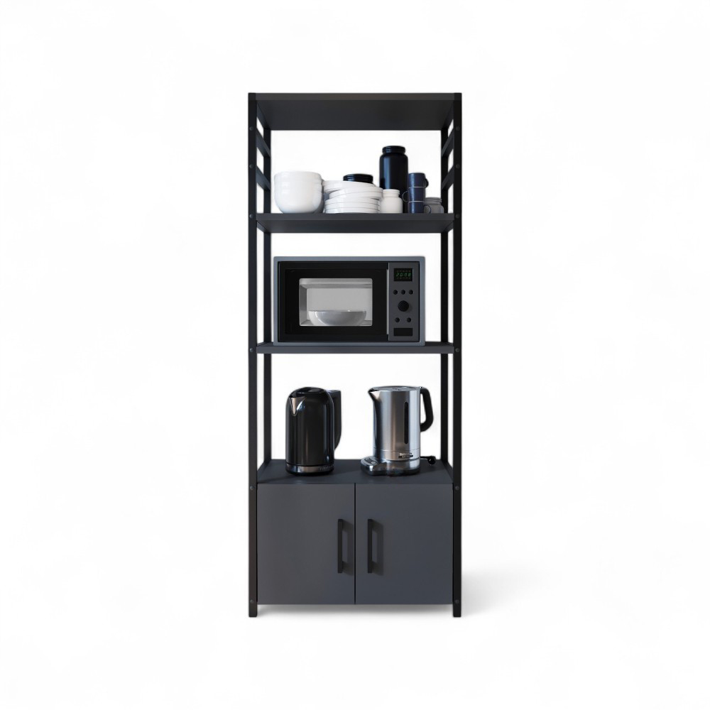 MULTIFUNCTIONAL CABINET WITH 2 DOORS 4 SHELVES-ANTHRACITE