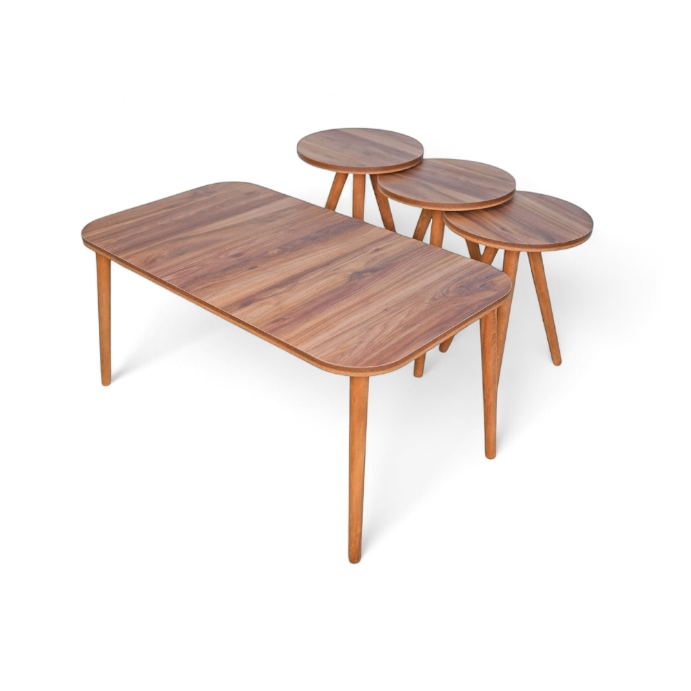 Set Jikon 3 Pcs + 1 Middle Table Brown 92519