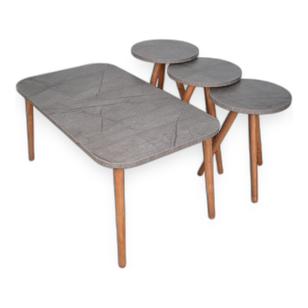 Set Jikon 3 Pcs + 1 Middle Table GREY 92519