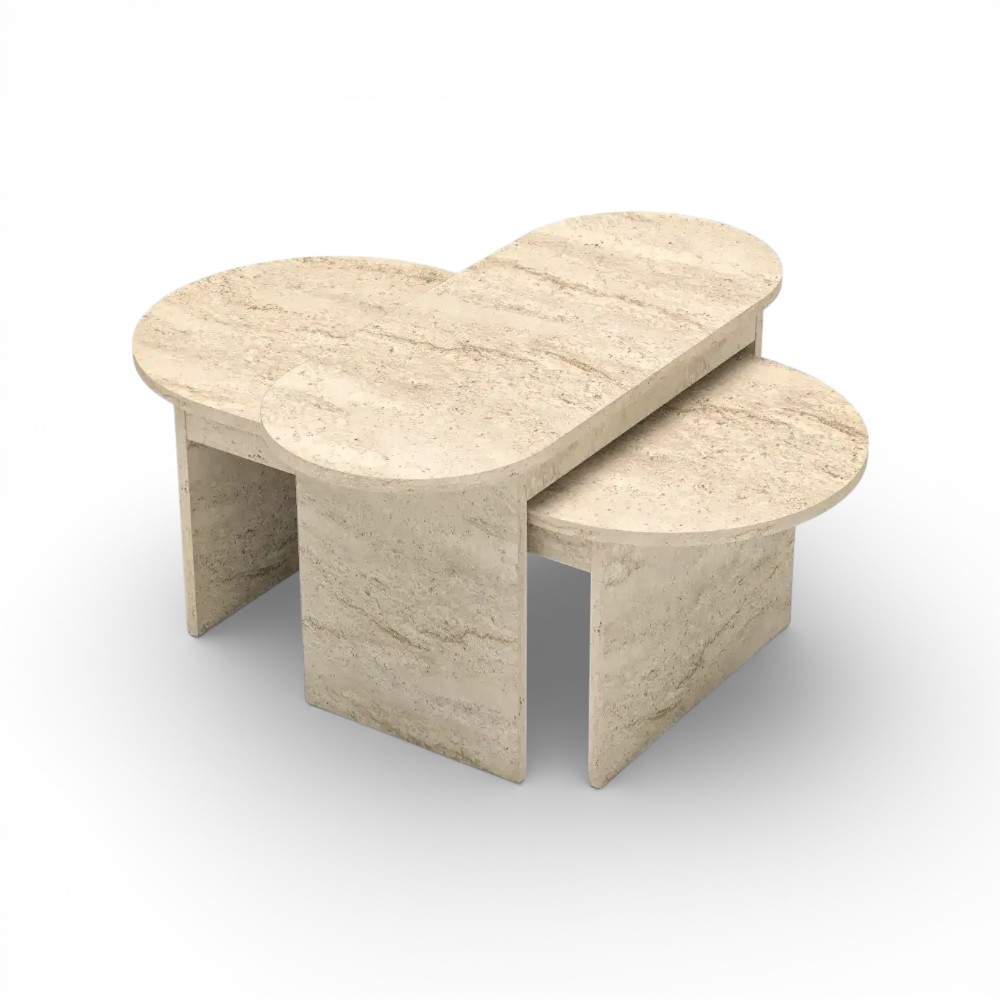 Middle Jikon Table 2 Pcs Traverten